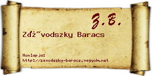 Závodszky Baracs névjegykártya